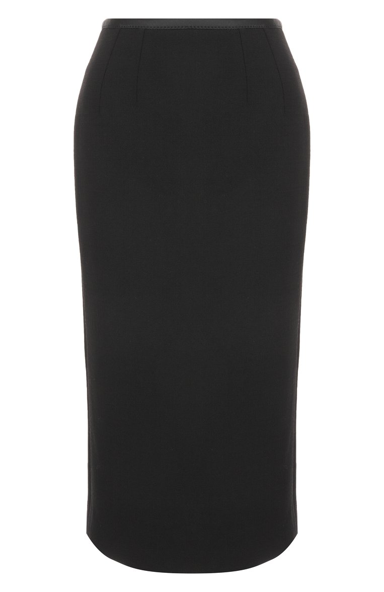 Женская юбка из шерсти и шелка DOLCE & GABBANA черного цвета, арт. F4BBPT/FUBD2 | Фото 1 (Материал внешний: Шерсть; Длина Ж (юбки, платья, шорты): Миди; Кросс-КТ: костюм; Стили: Классический; Женское Кросс-КТ: Юбка-карандаш; Автоматизация ТО: Проставлено; Размерность: Идёт в размер; Автоматизация состава: Проставлено)