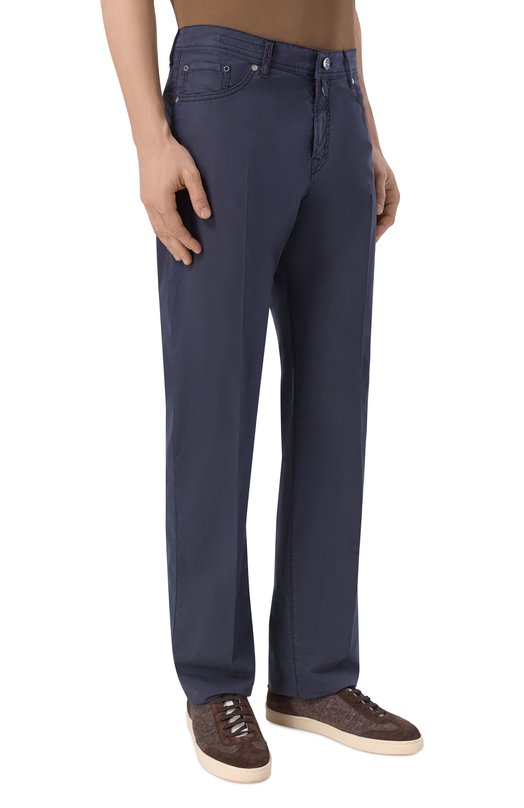 Брюки из хлопка и лиоцелла Kiton UPNJS1K0610H Синий  UPNJS1K0610H Фото 3