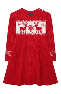Детское платье из хлопка и шерсти POLO RALPH LAUREN красного цвета, арт. 312853179 | Фото 1 (Рукава: Длинные; Материал внешний: Синтетический материал, Хлопок; Девочки Кросс-КТ: Платье-одежда; Случай: Повседневный; Материал сплава: Проставлено; Драгоценные камни: Проставлено; Региональные ограничения белый список (Axapta Mercury): Не проставлено)
