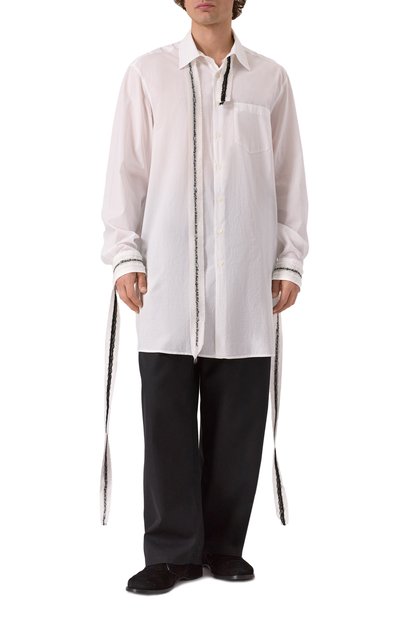 Хлопковая рубашка ANN DEMEULEMEESTER белого цвета по цене 78200 руб., арт. B0012776/FA026, фото 3 Хлопковая рубашка ANN DEMEULEMEESTER, арт. B0012776/FA026, фото 3
