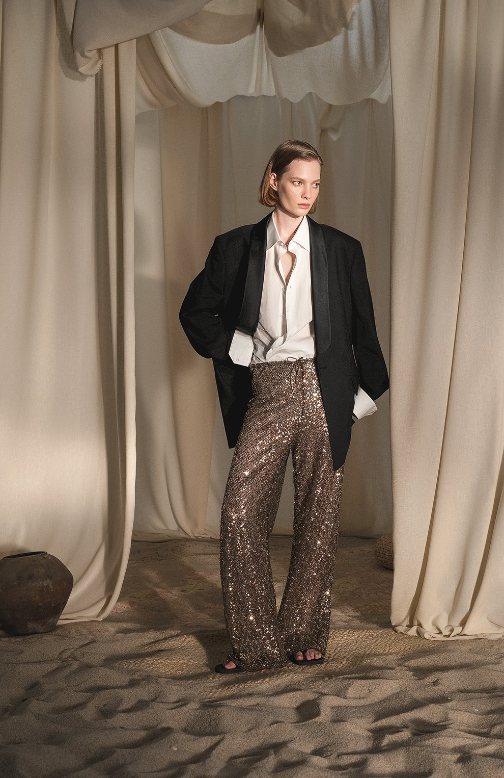 Брюки с отделкой пайетками OSEREE, арт. NPS238, фото 6
