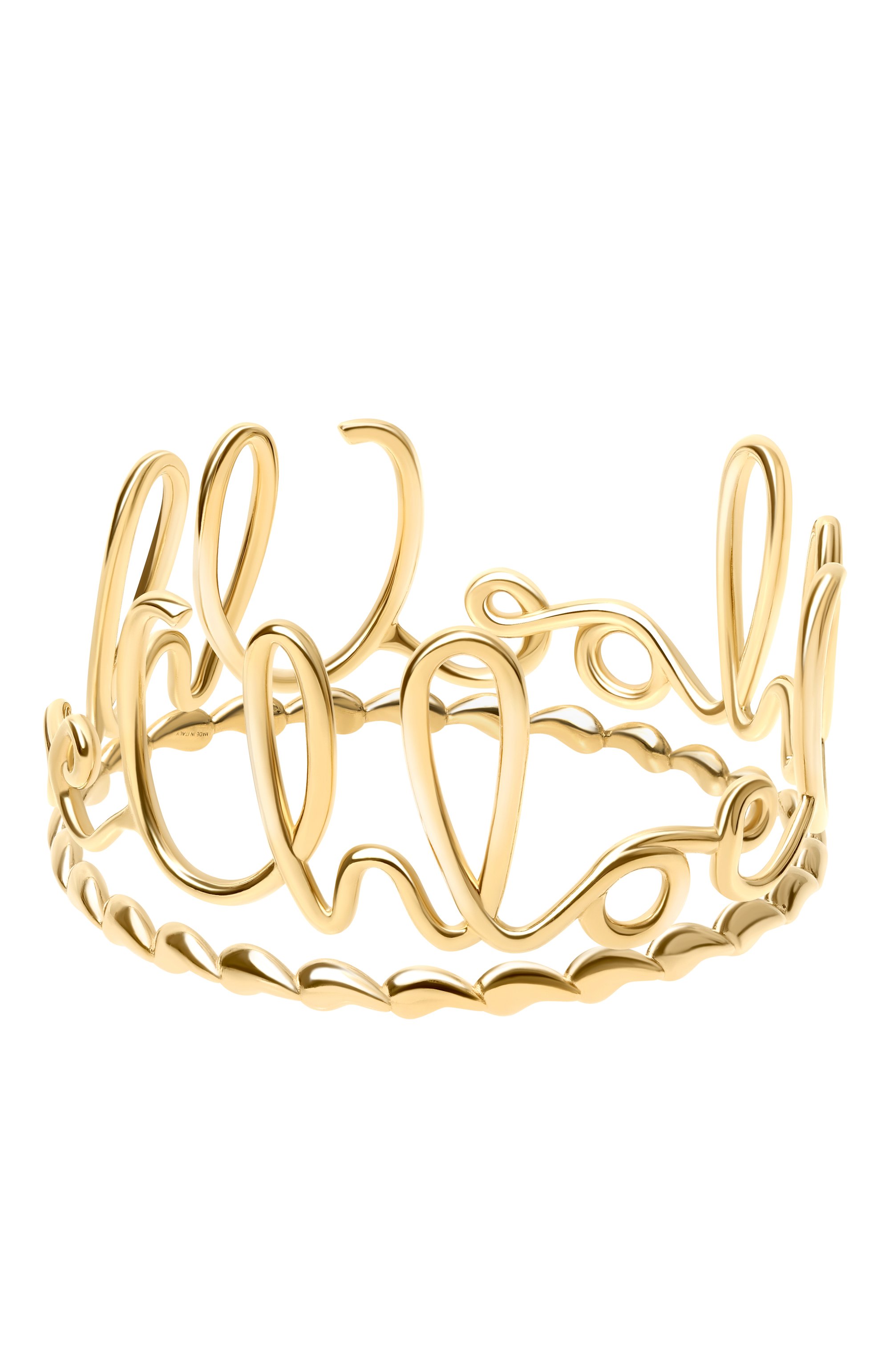 Комплект из двух браслетов CHLOÉ золотого цвета по цене 66200 руб., арт. CHC24WFB36/CB7, фото 1 Комплект из двух браслетов CHLOÉ, арт. CHC24WFB36/CB7, фото 1