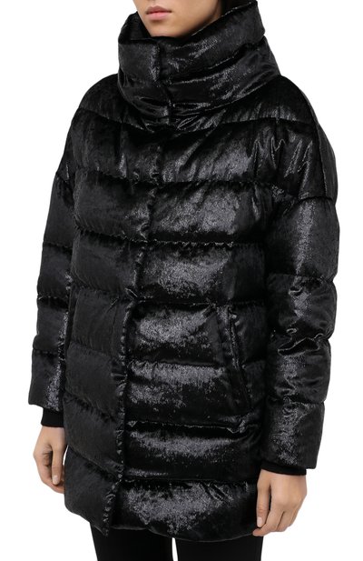 Стеганый пуховик HERNO черного цвета по цене 54650 руб., арт. PI1203D/15019, фото 3 Стеганый пуховик HERNO, арт. PI1203D/15019, фото 3