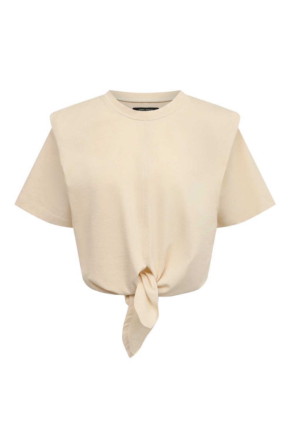 Хлопковая футболка ISABEL MARANT кремового цвета по цене 34500 руб., арт. TS0817-22P037I/ZELIKIA, фото 1 Хлопковая футболка ISABEL MARANT, арт. TS0817-22P037I/ZELIKIA, фото 1