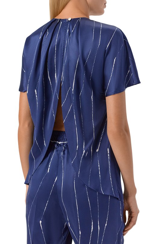 Атласный топ Kiton D61424K0873G Синий  D61424K0873G Фото 4