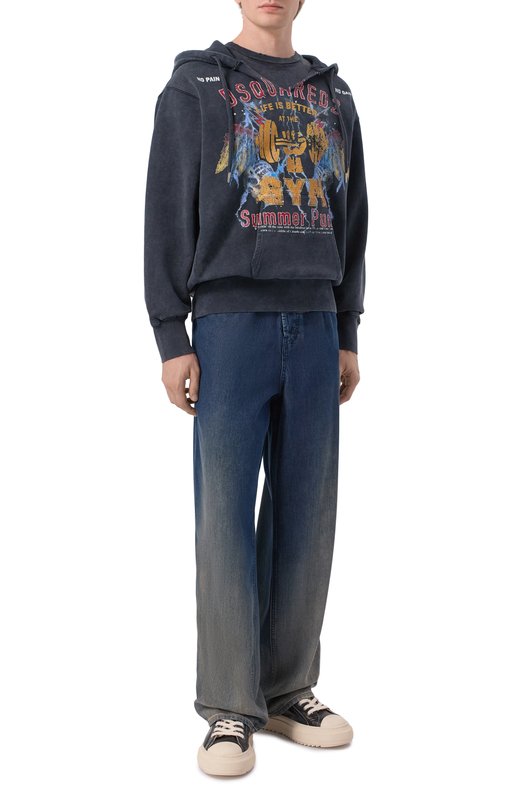 Хлопковое худи Dsquared2 S74GU0942/D25028 Серый  S74GU0942/D25028 Фото 2