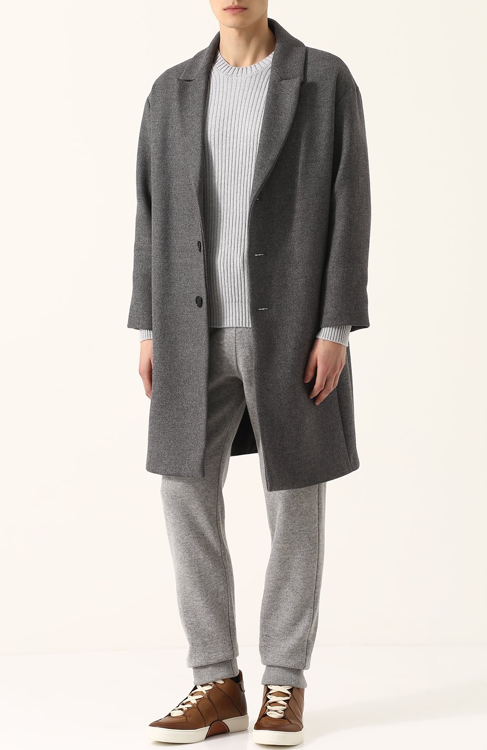 Кожаные кеды на шнуровке ZEGNA светло-коричневого цвета по цене 98300 руб., арт. A2891X-MFS, фото 2 Кожаные кеды на шнуровке ZEGNA, арт. A2891X-MFS, фото 2