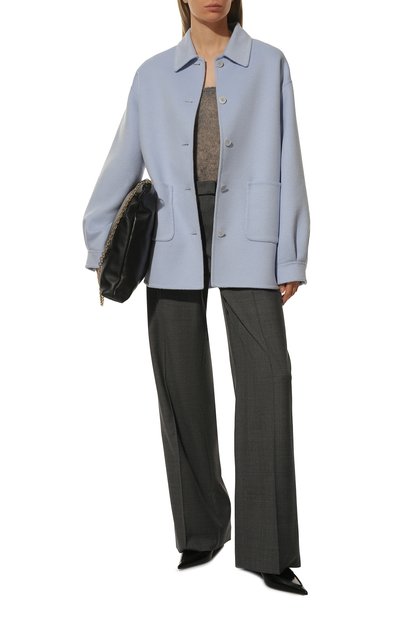 Шерстяная куртка MIU MIU светло-голубого цвета по цене 405000 руб., арт. ML841-03H-F0M10, фото 2 Шерстяная куртка MIU MIU, арт. ML841-03H-F0M10, фото 2