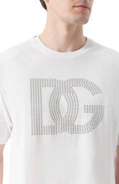 Мужская хлопковая футболка DOLCE & GABBANA белого цвета, арт. G8PN9T/G7040 | Фото 5 (Материал внешний: Хлопок; Рукава: Короткие; Длина (для топов): Стандартные; Принт: С принтом; Стили: Кэжуэл; Кросс-КТ: Джерси; Мужское Кросс-КТ: Футболка-одежда)