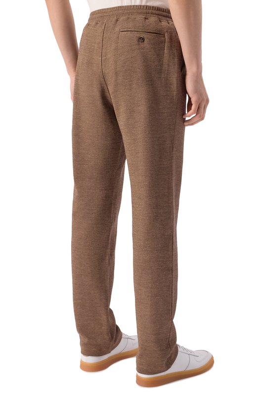 Брюки из хлопка и льна Capobianco 20M704.DH00. Коричневый  20M704.DH00. Фото 4