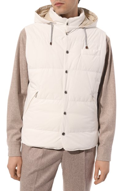 Пуховый жилет BRUNELLO CUCINELLI белого цвета по цене 277000 руб., арт. MM4031716, фото 3 Пуховый жилет BRUNELLO CUCINELLI, арт. MM4031716, фото 3