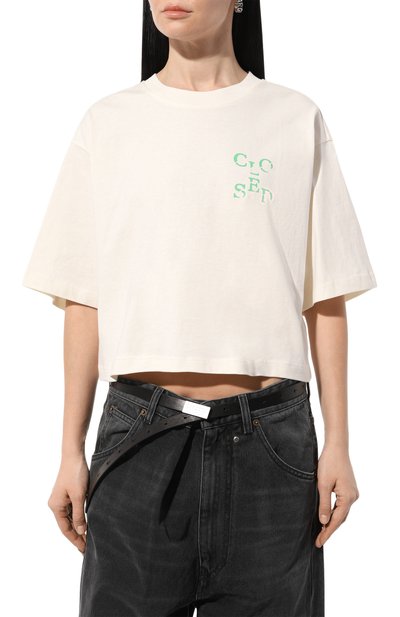 Хлопковая футболка CLOSED кремового цвета по цене 8755 руб., арт. C95228-44H-PR, фото 3 Хлопковая футболка CLOSED, арт. C95228-44H-PR, фото 3