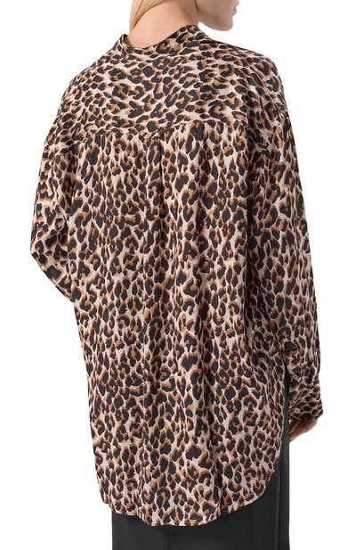 Рубашка из вискозы NOBLE&BRULEE леопардового цвета по цене 46000 руб., арт. NB10/190523/7243, фото 4 Рубашка из вискозы NOBLE&BRULEE, арт. NB10/190523/7243, фото 4