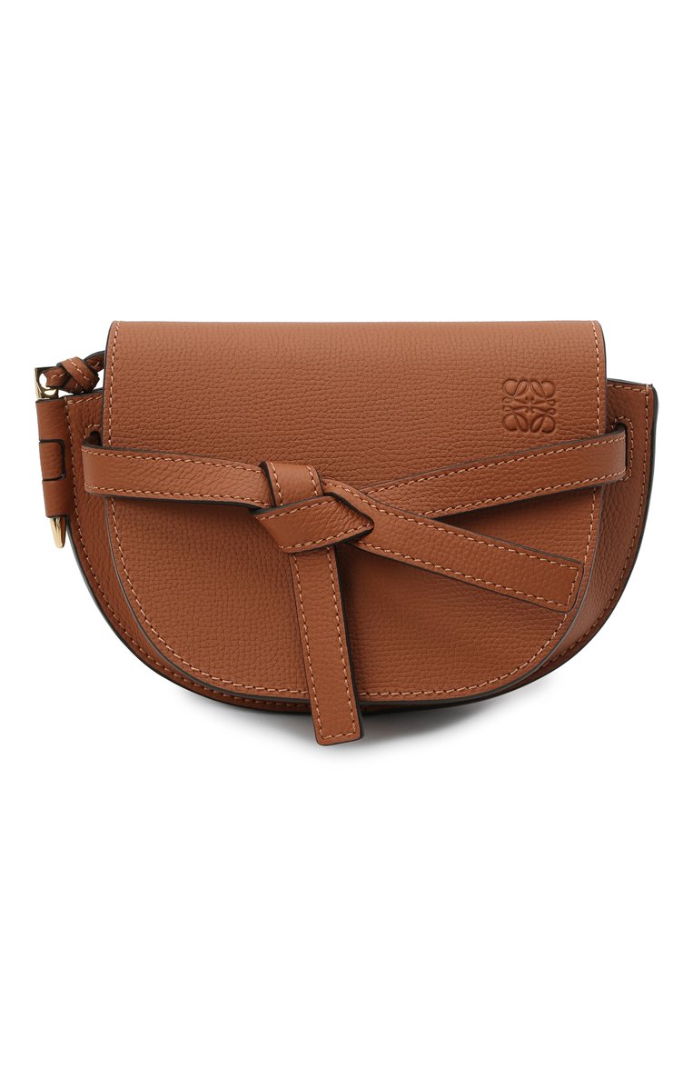 Женская сумка gate mini LOEWE коричневого цвета, арт. A650N46X02 | Фото 1 (Материал: Натуральная кожа; Сумки-технические: Сумки через плечо; Размер: mini; Ремень/цепочка: На ремешке; Драгоценные камни: Проставлено; Материал сплава: Проставлено)