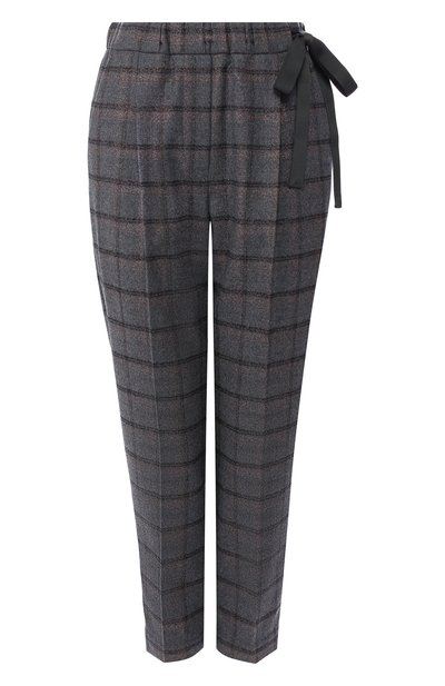 Укороченные шерстяные брюки в клетку BRUNELLO CUCINELLI, арт. MB506P6842, фото 1