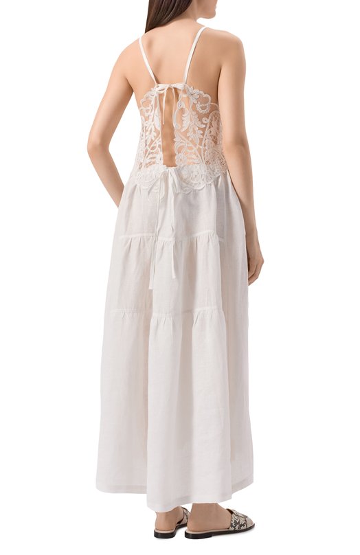 Платье изо льна и вискозы Maurizio W06170781 Белый  W06170781 Фото 3