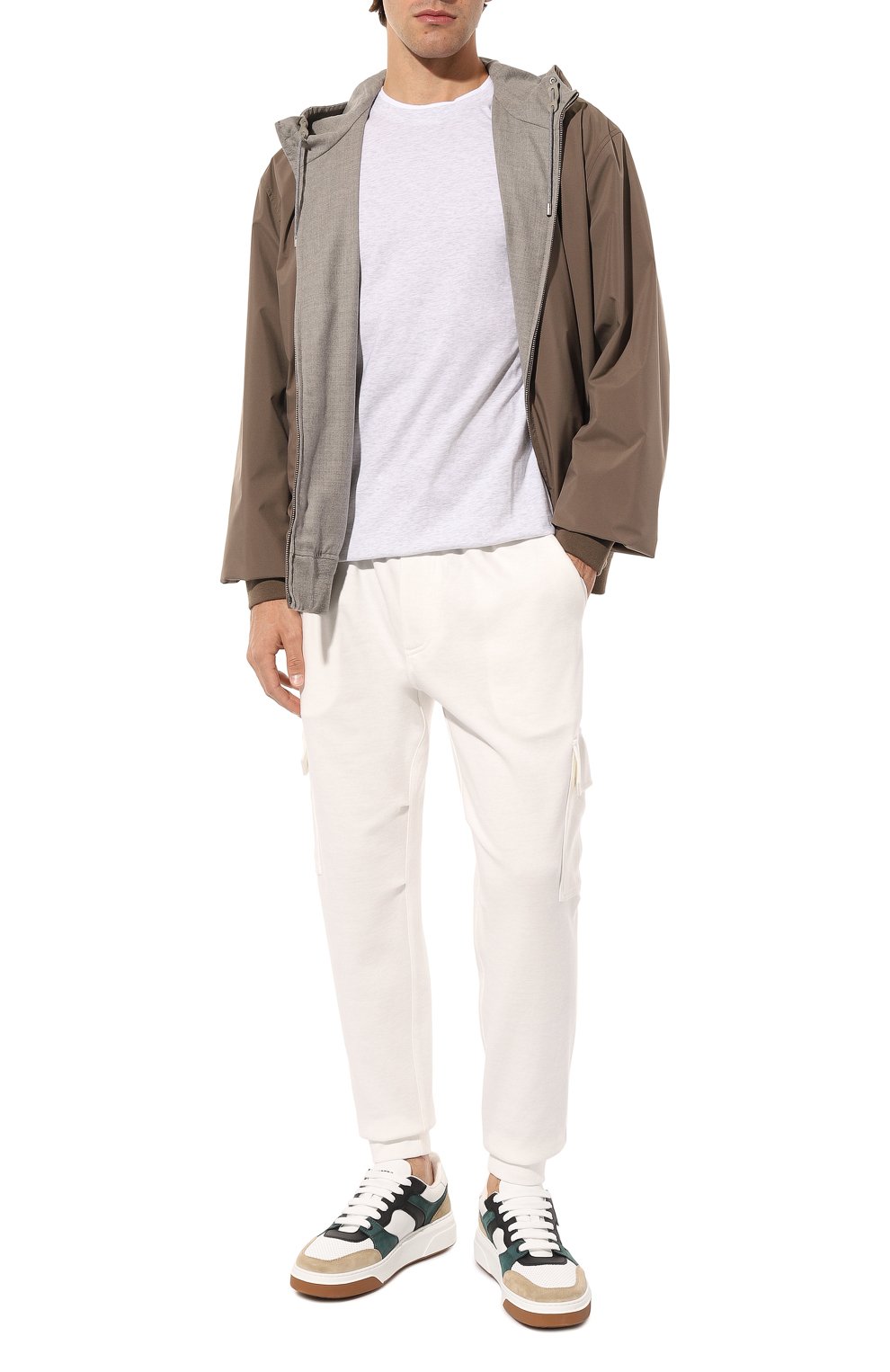 Хлопковая футболка BRUNELLO CUCINELLI светло-серого цвета по цене 36750 руб., арт. M0T617427, фото 2 Хлопковая футболка BRUNELLO CUCINELLI, арт. M0T617427, фото 2