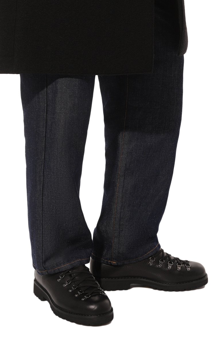 Мужские кожаные ботинки FRACAP черного цвета, арт. M128/PELLE/SUEDE FUR | Фото 3 (Материал утеплителя: Натуральный мех; Мужское Кросс-КТ: Хайкеры-обувь, Ботинки-обувь; Материал внутренний: Натуральная кожа; Материал сплава: Проставлено; Подошва: Плоская; Драгоценные камни: Проставлено)