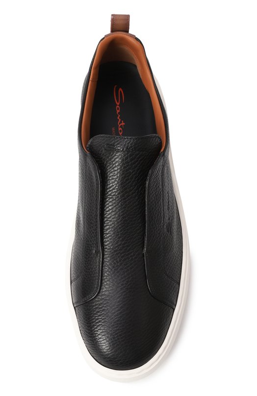 Кожаные кеды Cleanic Santoni MBCG21995BARTLLD Чёрный  MBCG21995BARTLLD Фото 6