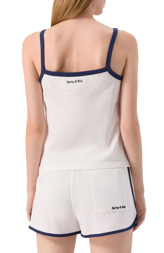 Хлопковый топ Sporty and Rich T007960666WH50 Белый  T007960666WH50 Фото 4