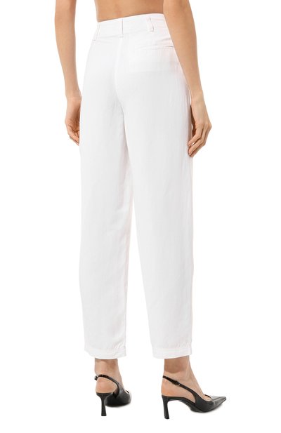 Брюки из вискозы и льна EMPORIO ARMANI белого цвета по цене 46550 руб., арт. 3R2P81/2NM8Z, фото 4 Брюки из вискозы и льна EMPORIO ARMANI, арт. 3R2P81/2NM8Z, фото 4