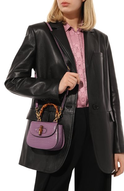 Сумка bamboo 1947 из кожи аллигатора GUCCI, арт. 686858 E1KIT, фото 2