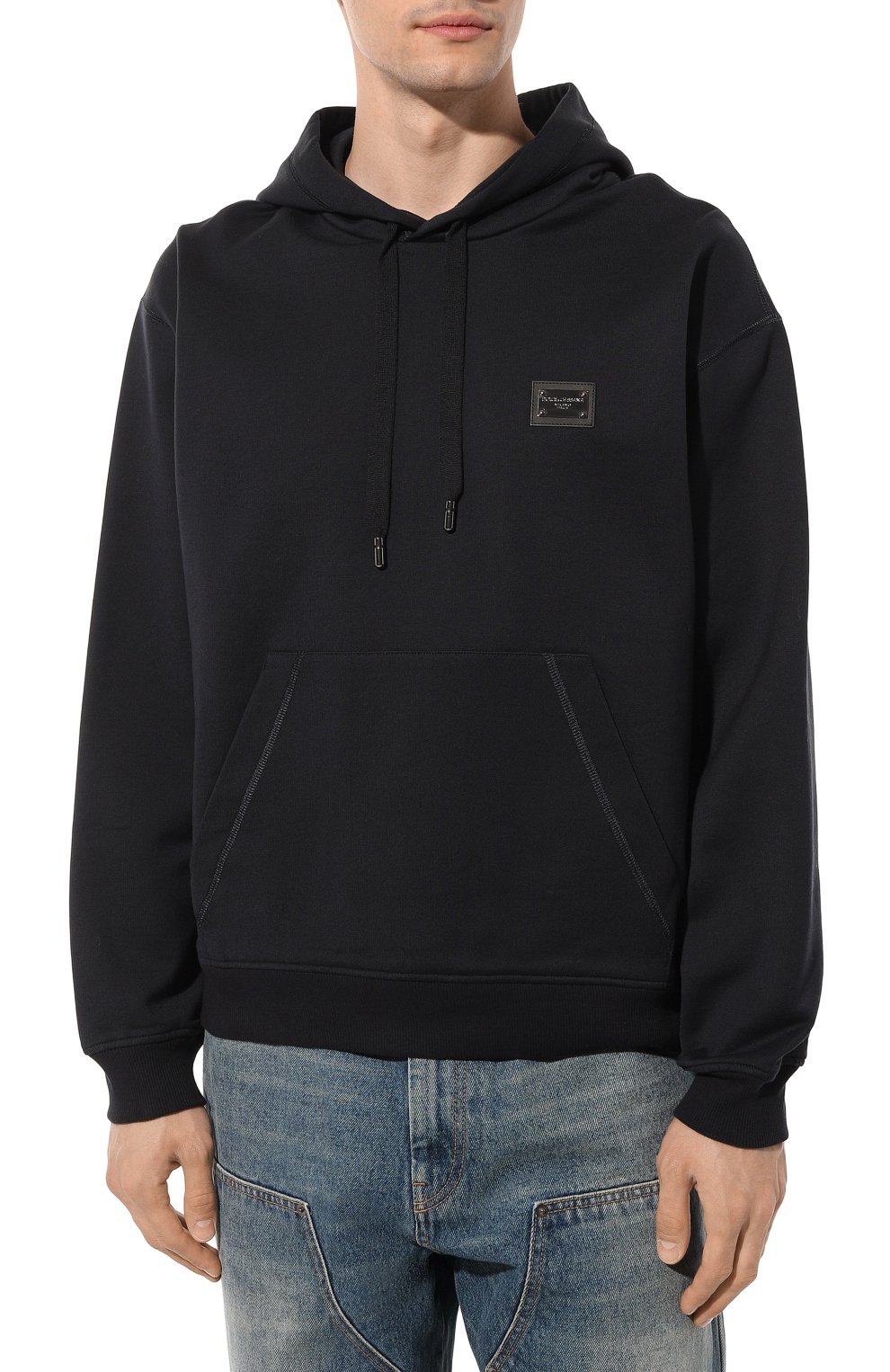 Хлопковое худи DOLCE & GABBANA темно-синего цвета по цене 69950 руб., арт. G9ZU0T/G7F2G, фото 3 Хлопковое худи DOLCE & GABBANA, арт. G9ZU0T/G7F2G, фото 3