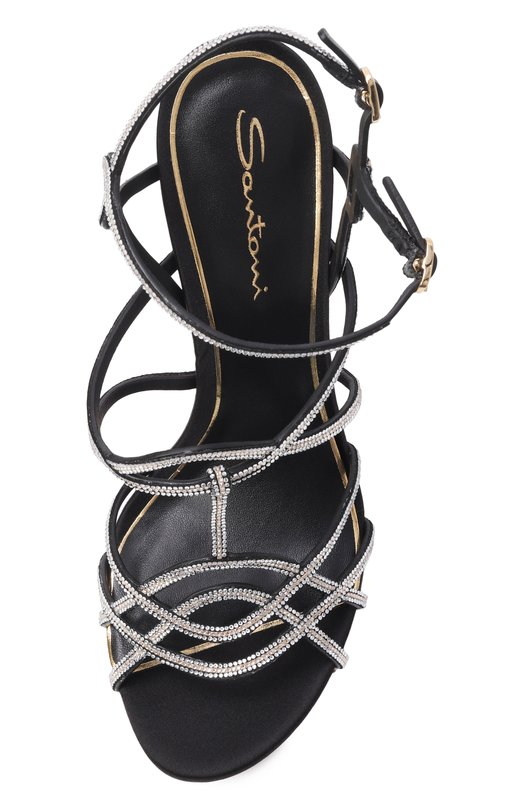 Комбинированные босоножки Santoni WHLG72286HA2T0SB Чёрный  WHLG72286HA2T0SB Фото 6