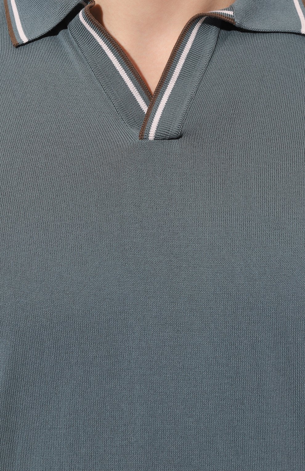 Хлопковое поло GRAN SASSO бирюзового цвета по цене 24950 руб., арт. 57132/20688, фото 5 Хлопковое поло GRAN SASSO, арт. 57132/20688, фото 5