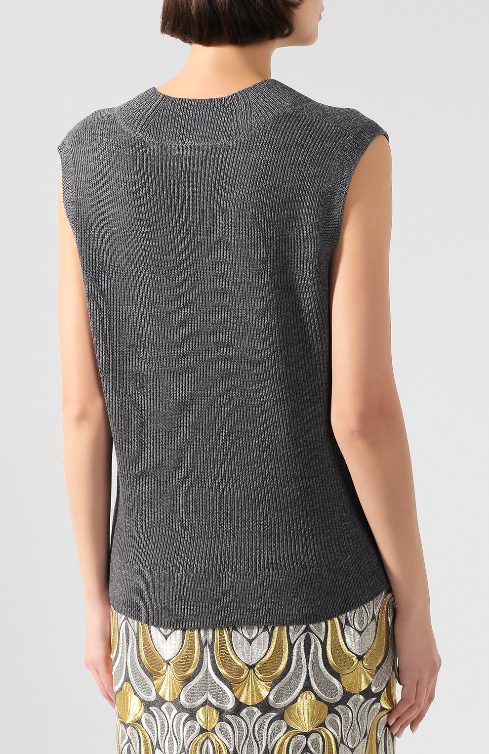 Шерстяной жилет DRIES VAN NOTEN темно-серого цвета по цене 34150 руб., арт. 192-11266-8702, фото 4 Шерстяной жилет DRIES VAN NOTEN, арт. 192-11266-8702, фото 4