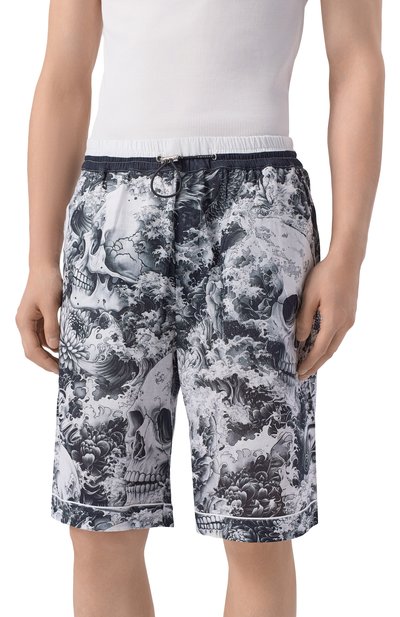 Шорты изо льна и хлопка PHILIPP PLEIN черно-белого цвета по цене 76250 руб., арт. SAFC MRT1641 PTE003N, фото 3 Шорты изо льна и хлопка PHILIPP PLEIN, арт. SAFC MRT1641 PTE003N, фото 3