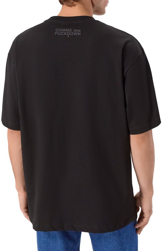 Хлопковая футболка Comme des Fuckdown CFABM01853 Чёрный  CFABM01853 Фото 4