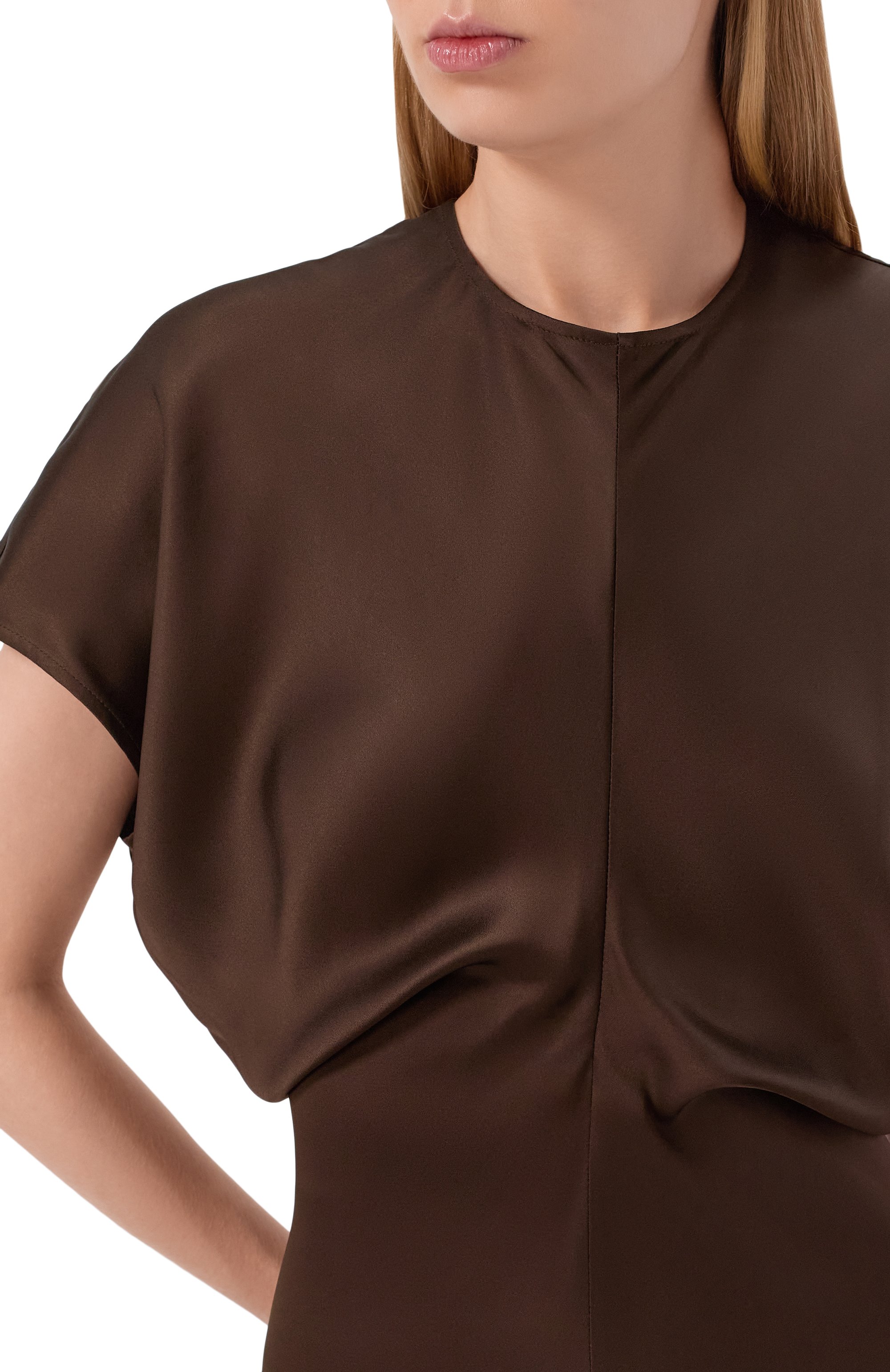 Атласное платье TOTEME, арт. 241-WRD1103-FB0020, фото 4