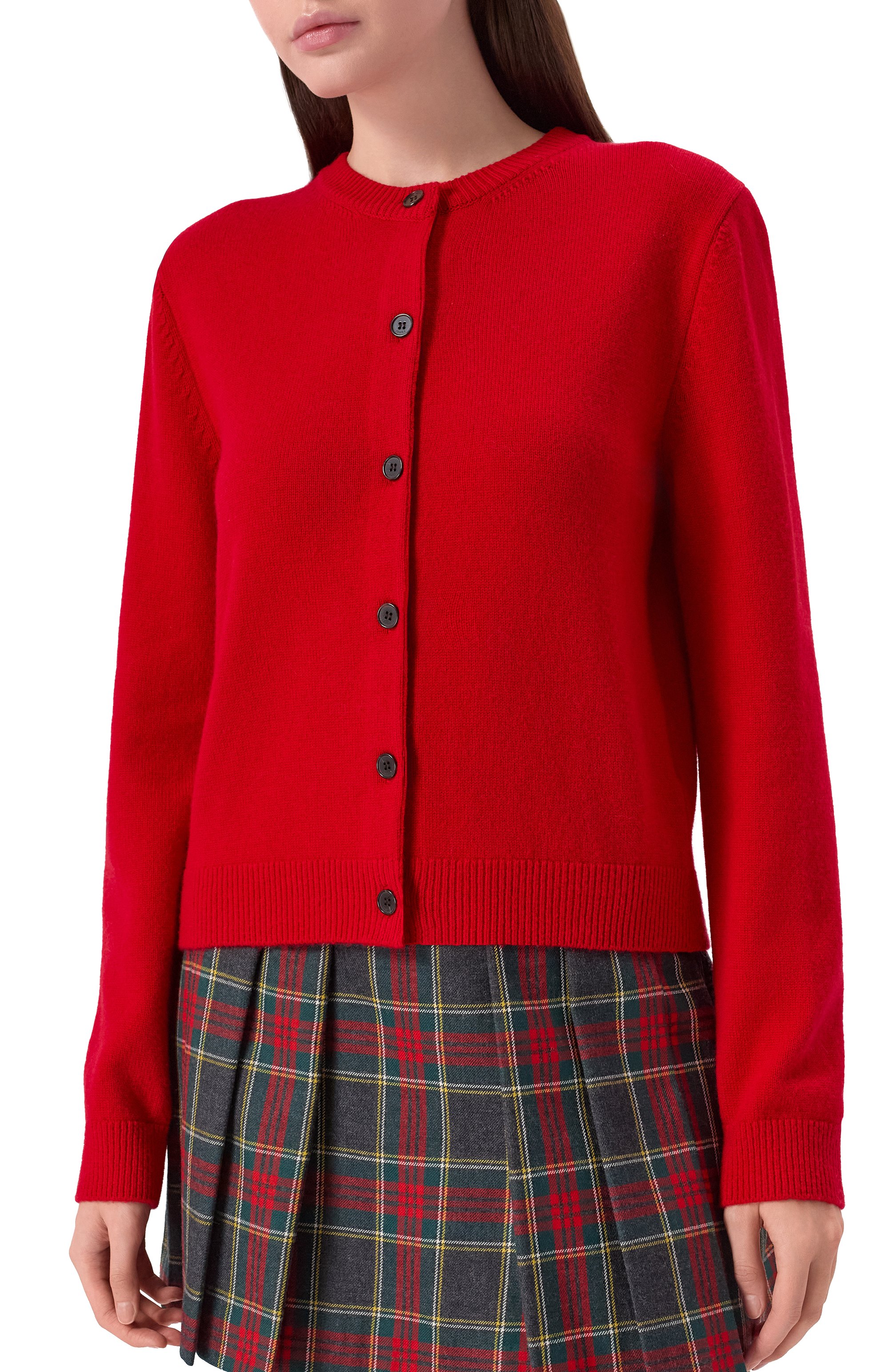 Кардиган из шерсти и кашемира JUUN.J красного цвета по цене 59400 руб., арт. JW5X5AW03, фото 3 Кардиган из шерсти и кашемира JUUN.J, арт. JW5X5AW03, фото 3