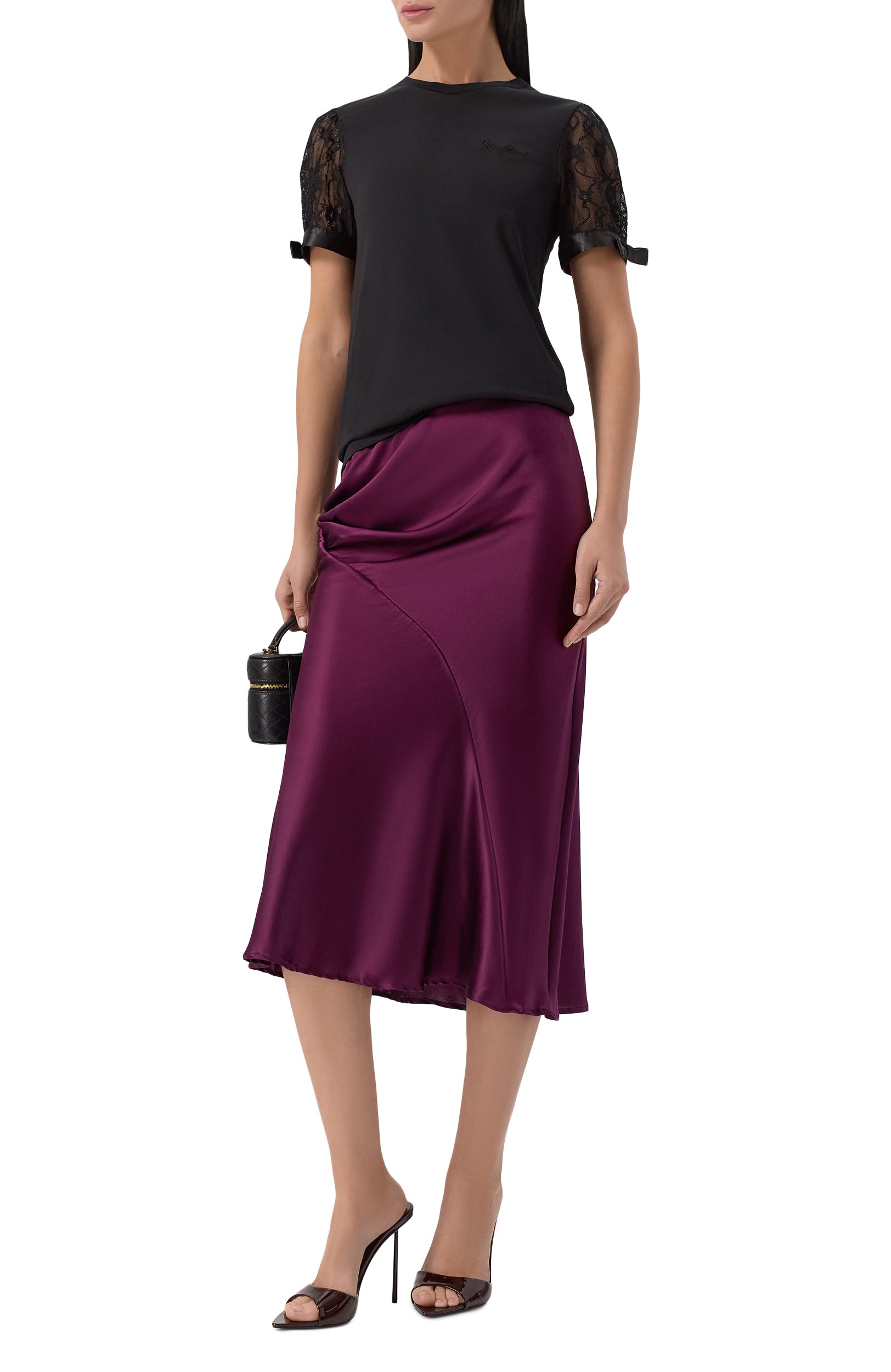 Шелковая юбка NINA RICCI фиолетового цвета по цене 98700 руб., арт. 26ACJU017/SE1415, фото 2 Шелковая юбка NINA RICCI, арт. 26ACJU017/SE1415, фото 2