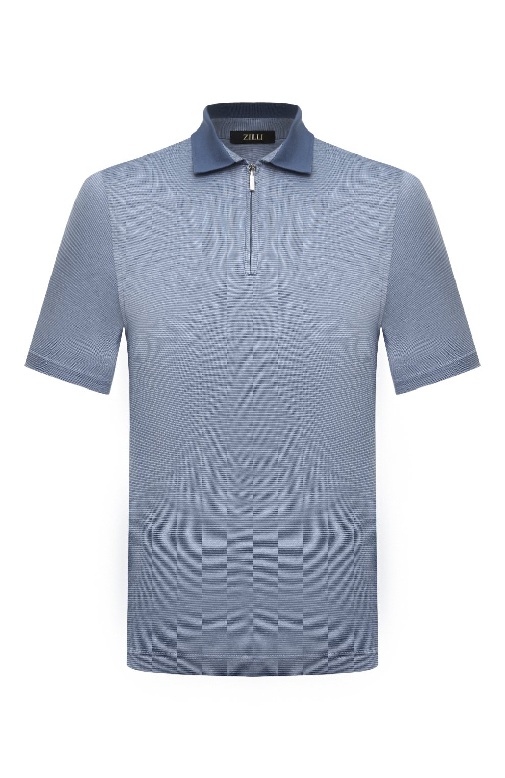 Шелковое поло ZILLI голубого цвета по цене 87550 руб., арт. KZP002M0600VZLU00M, фото 1 Шелковое поло ZILLI, арт. KZP002M0600VZLU00M, фото 1