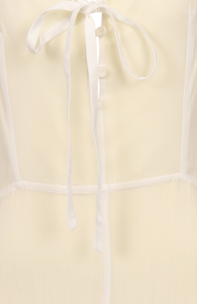 Женское шелковое платье JIL SANDER  цвета, арт. J03CT0460/J55081 | Фото 6 (Рукава: Короткие; Материал внеш�ний: Шелк; Автоматизация ТО: Проставлено; Длина Ж (юбки, платья, шорты): Миди; Автоматизация состава: Проставлено; Женское Кросс-КТ: Платье-одежда; Случай: Повседневный; Стили: Кэжуэл)