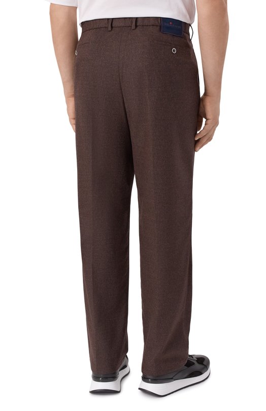 Шерстяные брюки Kiton UFPPERK0124G07 Коричневый  UFPPERK0124G07 Фото 4