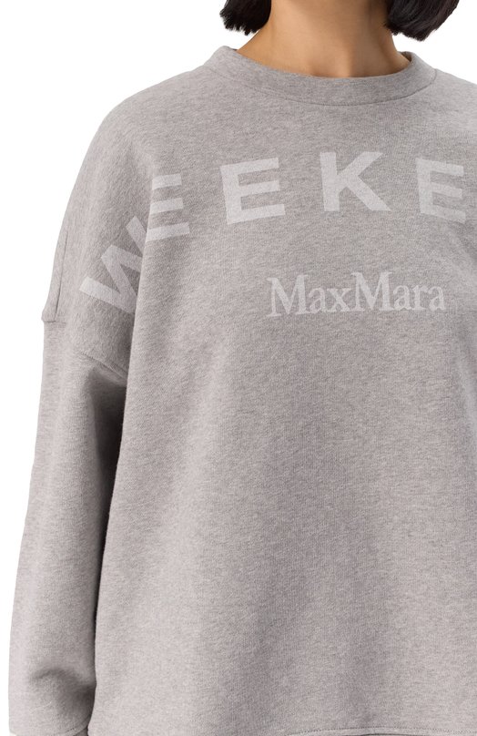Хлопковый свитшот Weekend Max Mara LALLA Серый  LALLA Фото 5