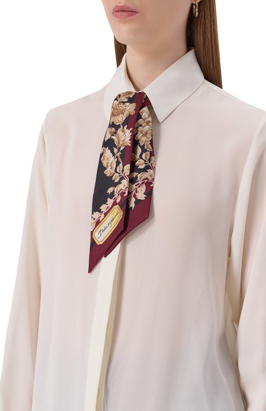 Шелковый шарф-твилли Dolce & Gabbana FS215A/GDC9D Бордовый  FS215A/GDC9D Фото 2