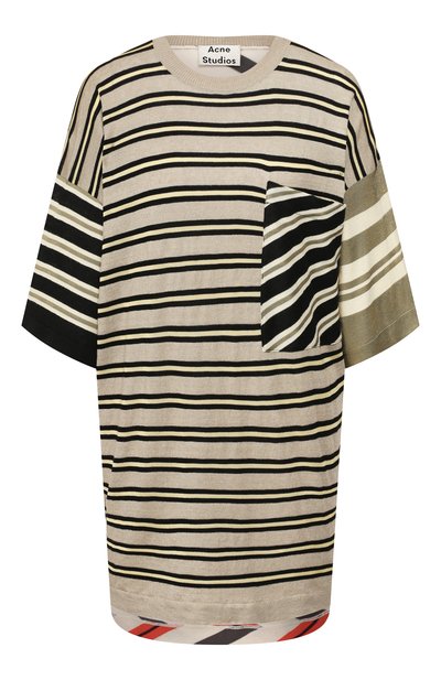 Женская футболка из смеси хлопка и льна ACNE STUDIOS, арт. A60164/W