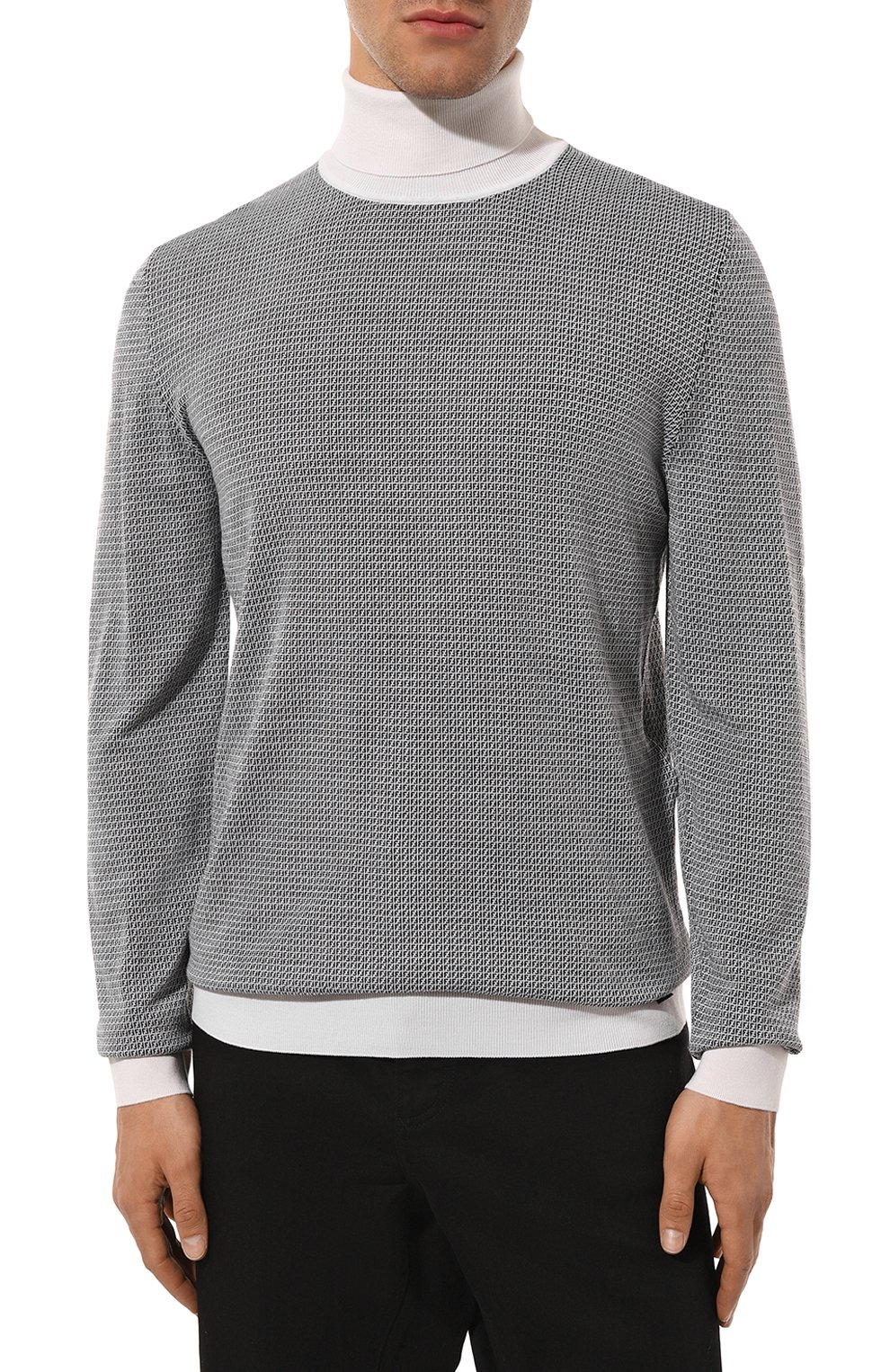 Шерстяная водолазка FENDI черно-белого цвета по цене 79150 руб., арт. FZY458/AH3C/F05WL, фото 3 Шерстяная водолазка FENDI, арт. FZY458/AH3C/F05WL, фото 3