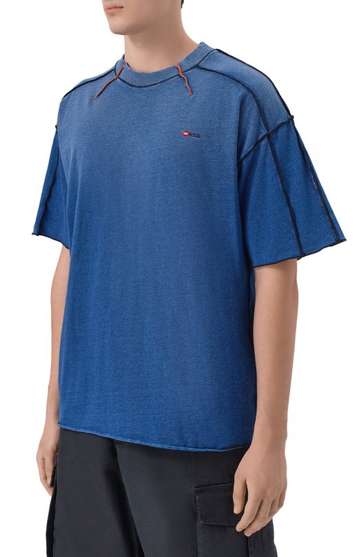 Хлопковая футболка Diesel A19989/0PKAG Синий  A19989/0PKAG Фото 3