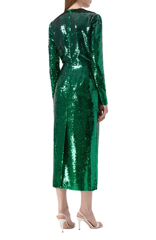 Платье с отделкой пайетками Elie Saab D0796NP25/PA008 Зелёный  D0796NP25/PA008 Фото 4