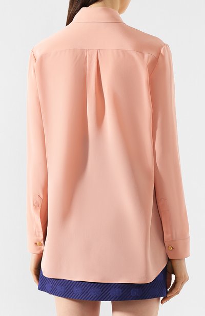Шелковая блузка GUCCI розового цвета по цене 95000 руб., арт. 595791/ZAA0G, фото 4 Шелковая блузка GUCCI, арт. 595791/ZAA0G, фото 4