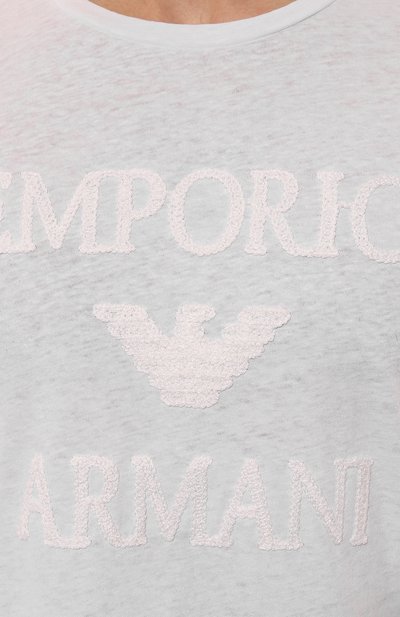 Футболка из хлопка и льна EMPORIO ARMANI, арт. 211818/3R485, фото 5