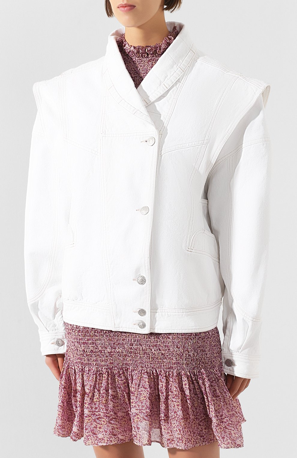 Джинсовая куртка ISABEL MARANT белого цвета по цене 103000 руб., арт. VE0967-19E008I/RANY, фото 3 Джинсовая куртка ISABEL MARANT, арт. VE0967-19E008I/RANY, фото 3