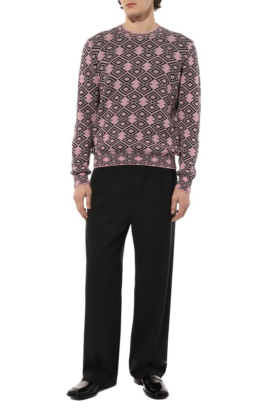 Свитер из шерсти и кашемира Prada UMB258-1ZJX-F014C-212 Розовый  UMB258-1ZJX-F014C-212 Фото 2