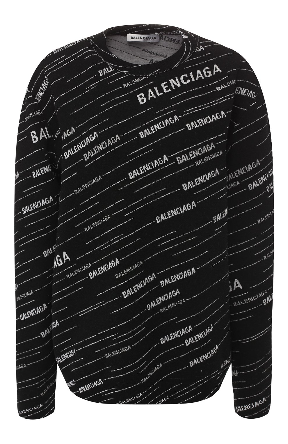 Шерстяной пуловер BALENCIAGA черно-белого цвета по цене 74500 руб., арт. 559078/T1524, фото 1 Шерстяной пуловер BALENCIAGA, арт. 559078/T1524, фото 1