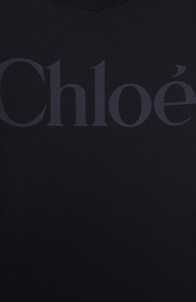 Хлопковая футболка CHLOÉ темно-синего цвета по цене 16050 руб., арт. C21301, фото 3 Хлопковая футболка CHLOÉ, арт. C21301, фото 3